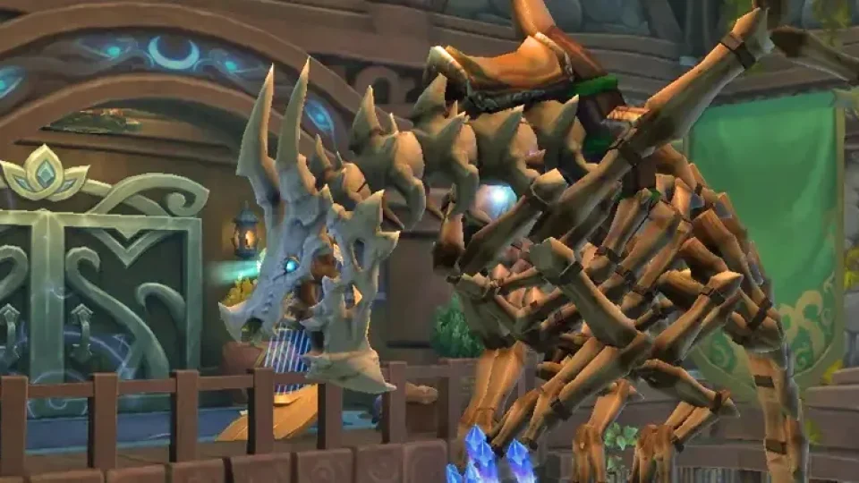 Un joueur recrée un impressionnant dragon squelettique avec le housing de WoW
