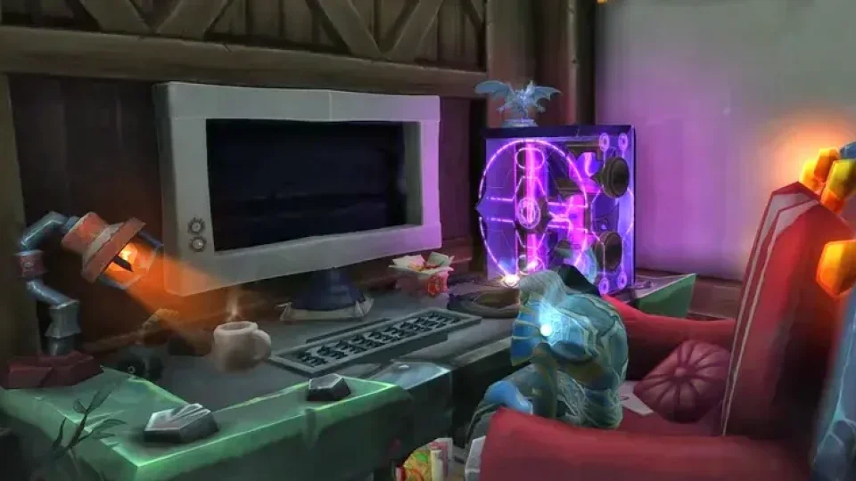 Housing : un joueur recrée son setup PC Gaming dans WoW