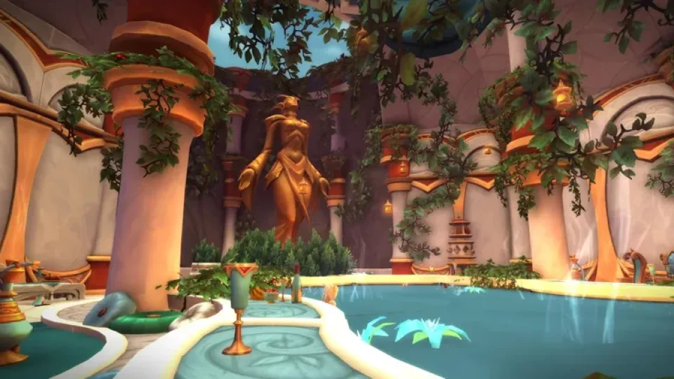 Un joueur transforme sa maison de WoW en bains de Lune-d’Argent