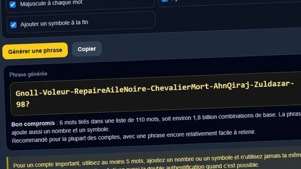 Générateur de phrase de passe : Optimisez la sécurité votre compte Blizzard !