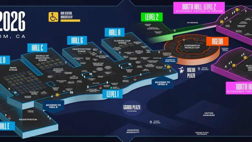 Blizzard dévoile le plan du Convention Center d'Anaheim pour la BlizzCon 2026