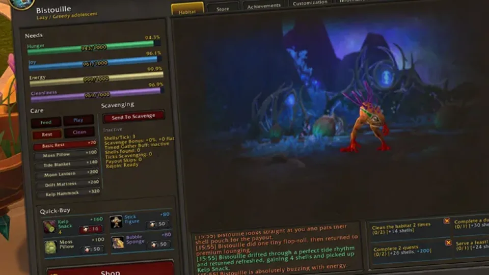 Murloc Minder : Un addon inspiré du Tamagotchi, mais avec un Murloc à élever