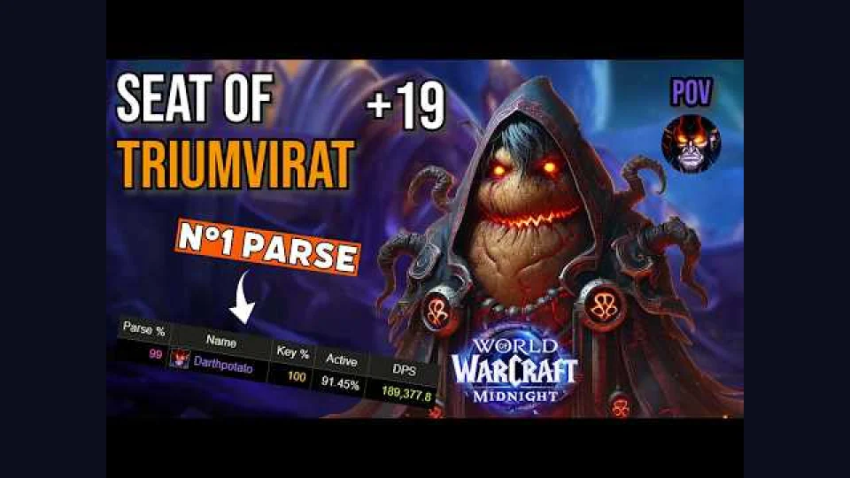 PARSE TOP WORLD DEMONO -  SEAT OF TRIUMVIRAT | Demonology Warlock | WoW Midnight Saison 1