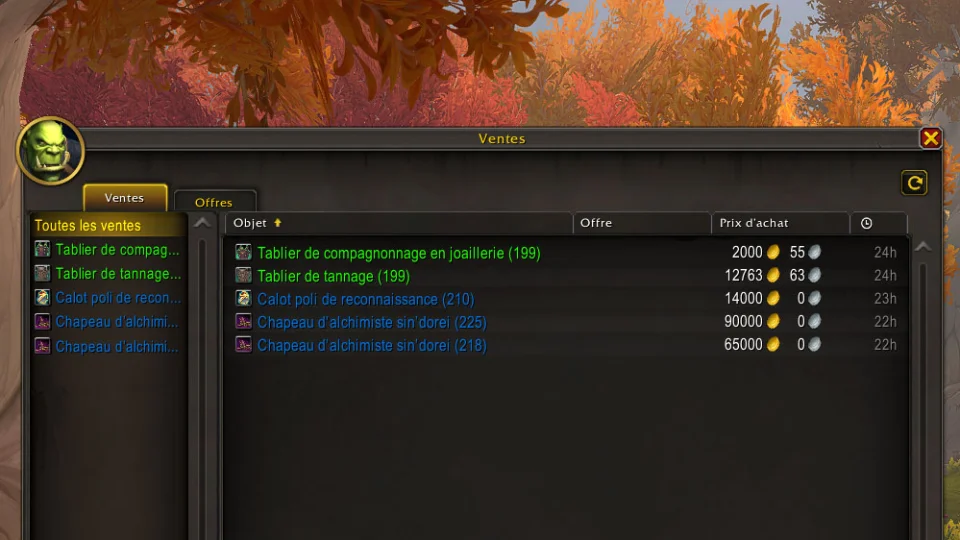 Les équipements de métier rares sont désormais liés quand équipés