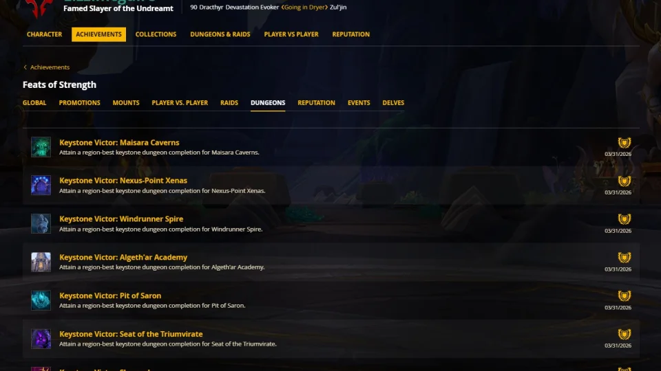 Show Off Mythic+ Dominance with Region-Best Keystone Victor Achievements