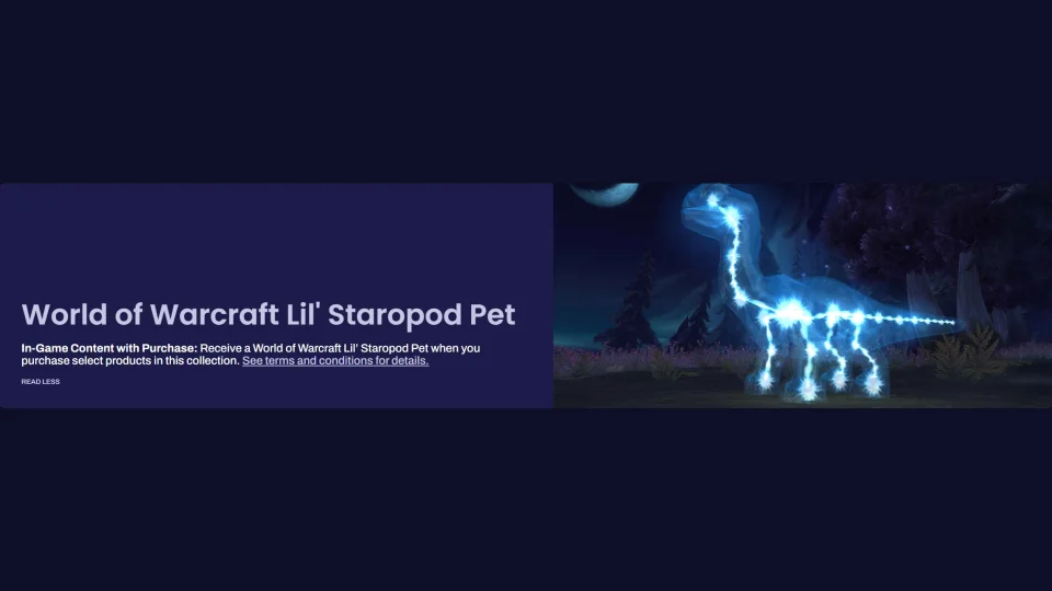 Limited Quantity Lil' Staropod Pet Available From the Blizzard Gear Store