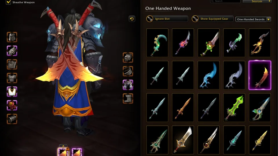 Sheath Weapons on Back or Hip with New Transmog Options in Midnight Patch 12.0.5